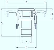 Brass Camlock Coupler Part C