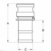 SS Camlock Adapter Type E