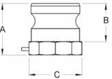 Stainless steel camlock coupling Part A – Male adaptor by female thread